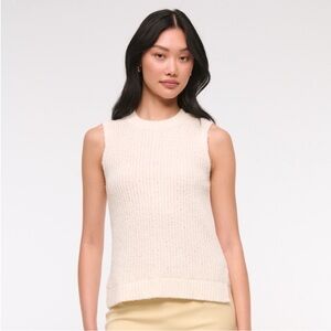 NWT Abercrombie & Fitch Textural Crew Sweater Shell Tank in Cream - S
